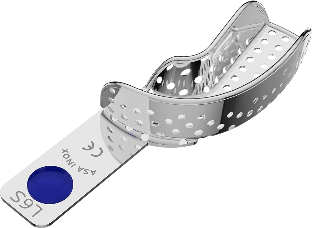 Perforiert, Edelstahl - PERMA-LOCK - Retentionsrand - HALBSEITIG - XL 2804-L6S – ASA Dental S.p.A. Uninominale, Einmalabdrucklöffel