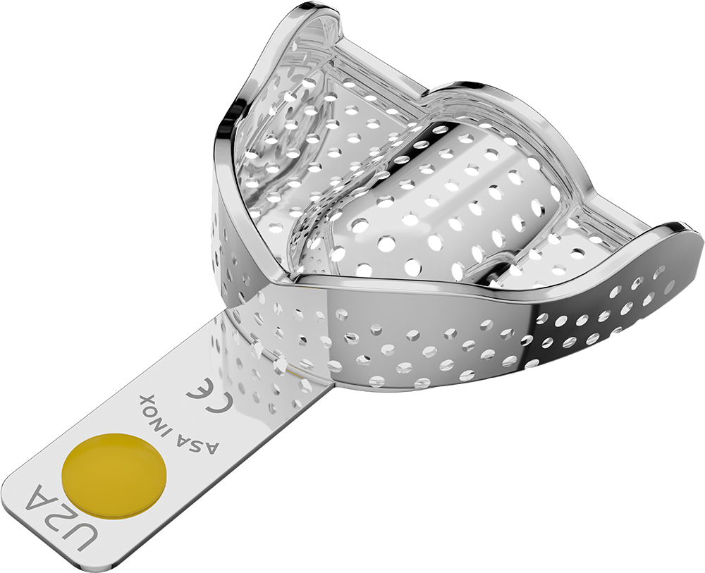 Perforiert, Edelstahl - PERMA-LOCK Anatomic - Retentionsrand - OK - XS 2804-U2A – ASA Dental S.p.A. Uninominale, Einmalabdrucklöffel