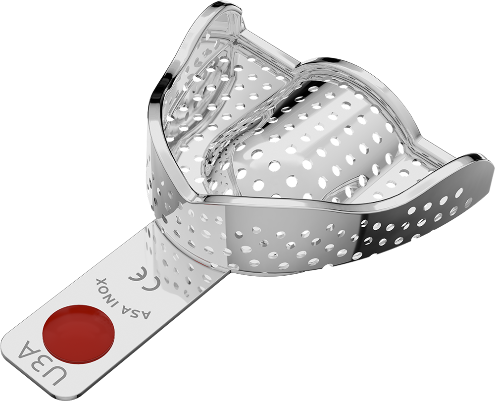 Perforiert, Edelstahl - PERMA-LOCK Anatomic - Retentionsrand - OK - S 2804-U3A – ASA Dental S.p.A. Uninominale, Einmalabdrucklöffel