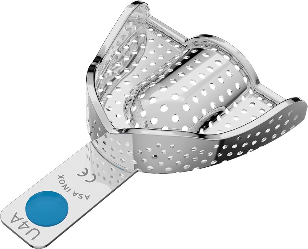 Perforiert, Edelstahl - PERMA-LOCK Anatomic - Retentionsrand - OK - M 2804-U4A – ASA Dental S.p.A. Uninominale, Einmalabdrucklöffel