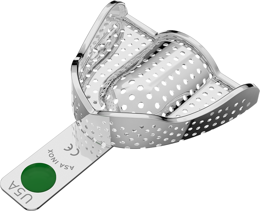 Perforiert, Edelstahl - PERMA-LOCK Anatomic - Retentionsrand - OK - L 2804-U5A – ASA Dental S.p.A. Uninominale, Einmalabdrucklöffel