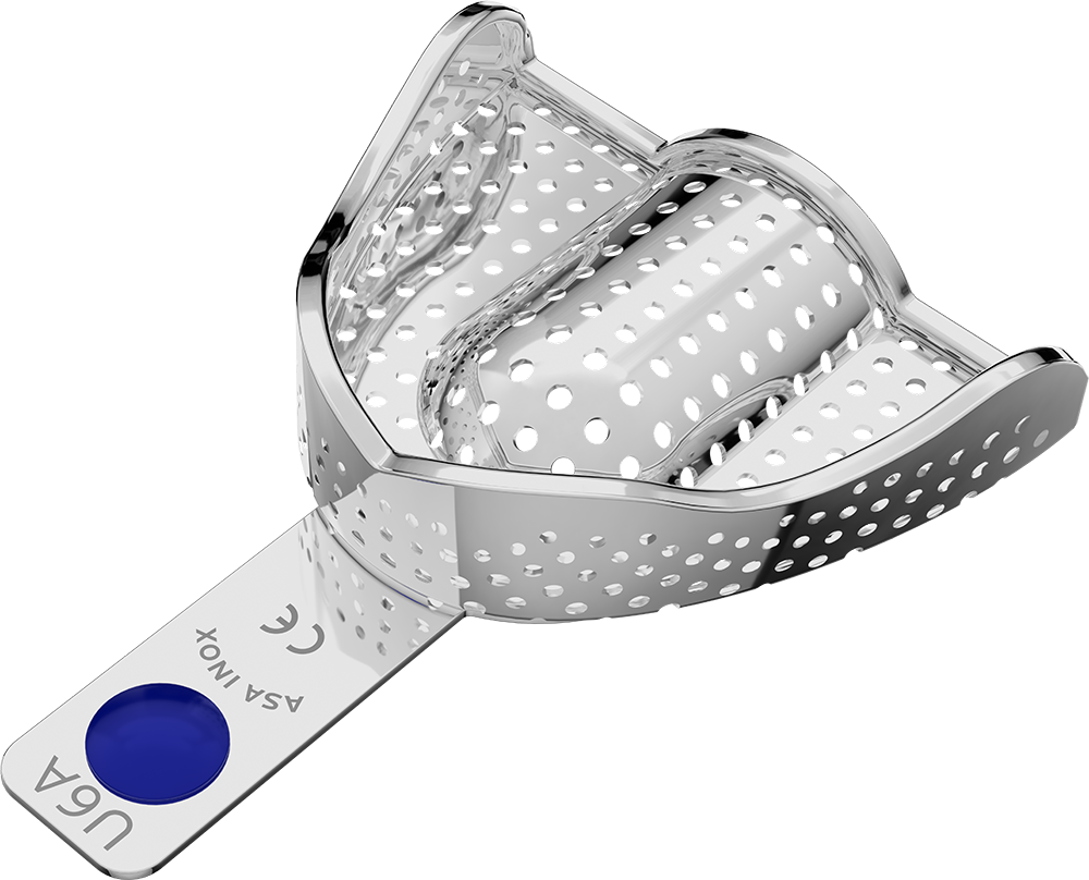 Perforiert, Edelstahl - PERMA-LOCK Anatomic - Retentionsrand - OK - XL 2804-U6A – ASA Dental S.p.A. Uninominale, Einmalabdrucklöffel