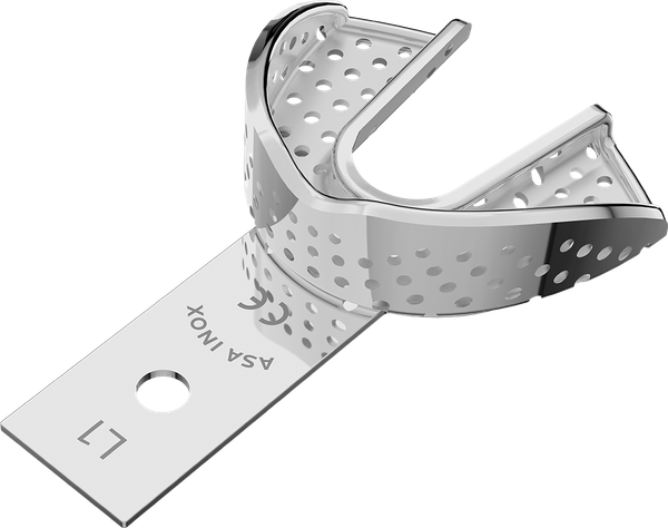 Perforiert, Edelstahl - PERMA-LOCK high grip - größerer Retentionsrand und intern mit Satineffekt, Abformmaterial hält ohne Haftmittel - UK - XXS 2804S-L1