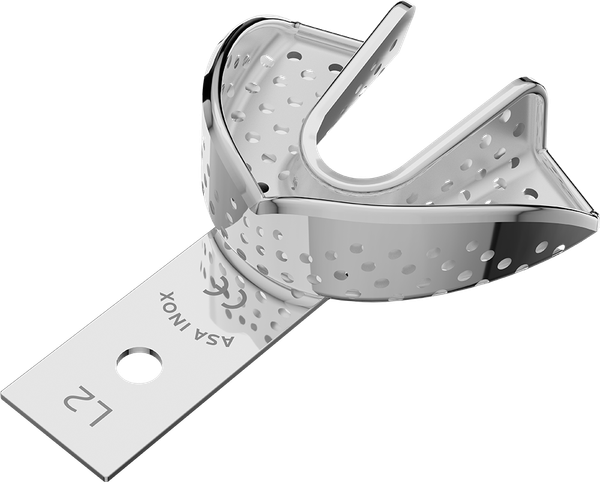 Perforiert, Edelstahl - PERMA-LOCK high grip - größerer Retentionsrand und intern mit Satineffekt, Abformmaterial hält ohne Haftmittel - UK - XS 2804S-L2