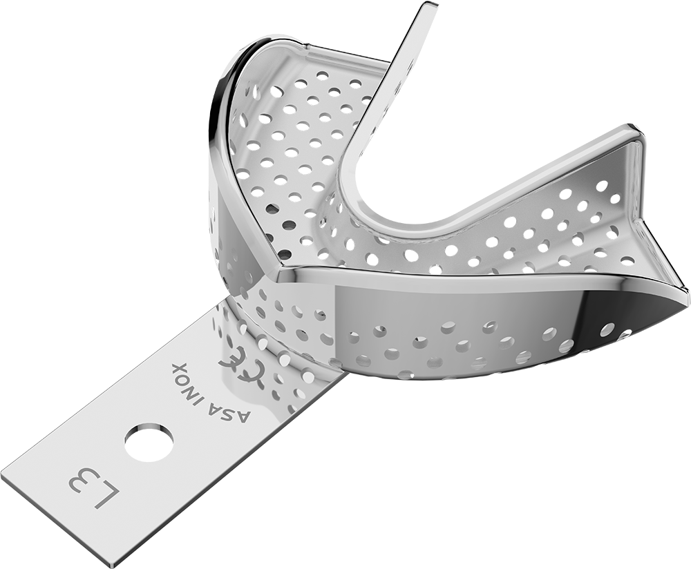 Perforiert, Edelstahl - PERMA-LOCK high grip 2804S-L3 – ASA Dental S.p.A. Uninominale, Einmalabdrucklöffel