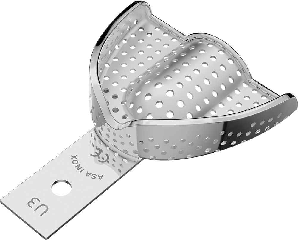 Perforiert, Edelstahl - PERMA-LOCK high grip 2804S-U3 – ASA Dental S.p.A. Uninominale, Einmalabdrucklöffel