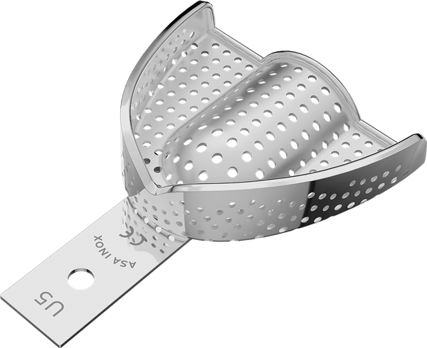 Perforiert, Edelstahl - PERMA-LOCK high grip - größerer Retentionsrand und intern mit Satineffekt, Abformmaterial hält ohne Haftmittel - OK - L 2804S-U5