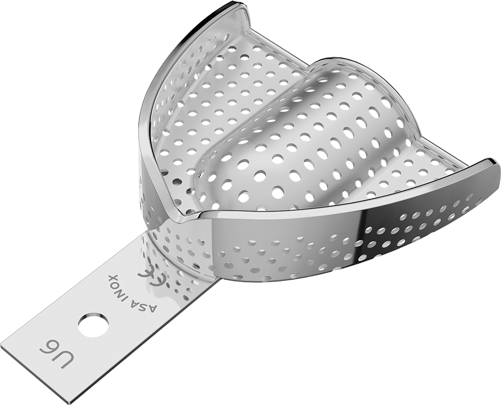 Perforiert, Edelstahl - PERMA-LOCK high grip 2804S-U6 – ASA Dental S.p.A. Uninominale, Einmalabdrucklöffel