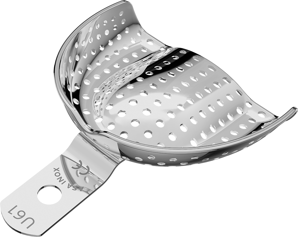 Perforiert, Edelstahl - anterior, bezahnt - Retentionsrand - OK 2806-U61 – ASA Dental S.p.A. Uninominale, Einmalabdrucklöffel