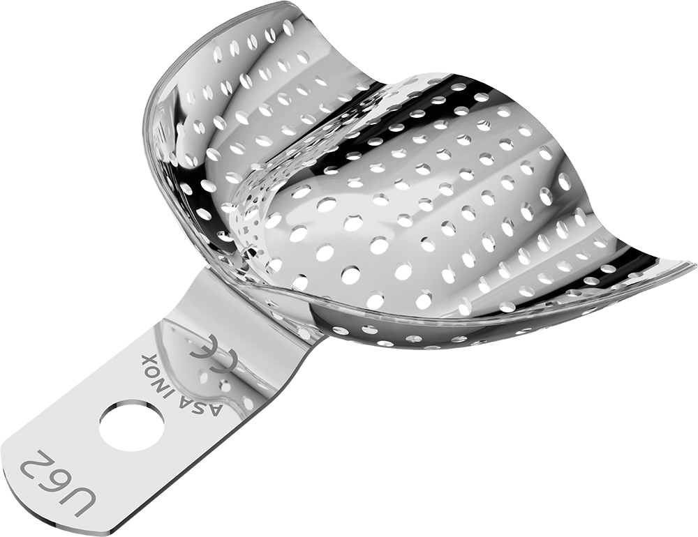 Perforiert, Edelstahl - anterior, bezahnt - Retentionsrand - OK 2806-U62 – ASA Dental S.p.A. Uninominale, Einmalabdrucklöffel