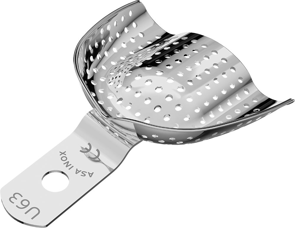 Perforiert, Edelstahl - unbezahnt - Retentionsrand - OK - NM 2806-U63 – ASA Dental S.p.A. Uninominale, Einmalabdrucklöffel