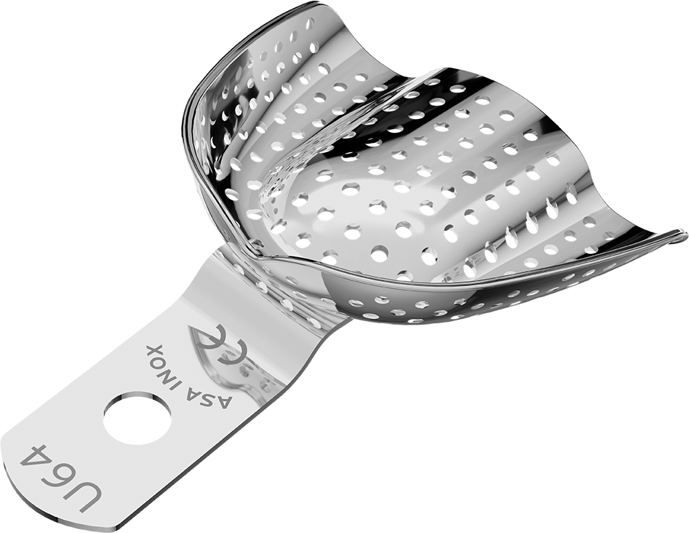 Perforiert, Edelstahl - unbezahnt - Retentionsrand - OK - S 2806-U64 – ASA Dental S.p.A. Uninominale, Einmalabdrucklöffel