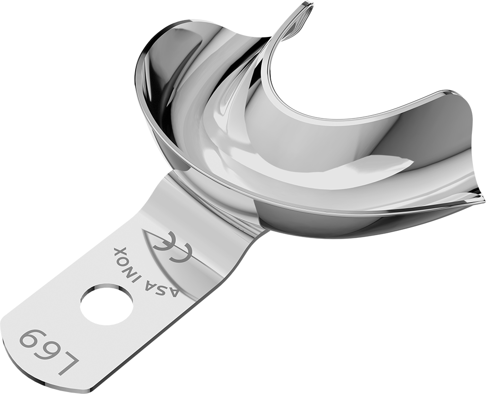 Abformlöffel – Stahl nicht perforiert mit Sockel 2808-L69 – ASA Dental S.p.A. Uninominale, Einmalabdrucklöffel