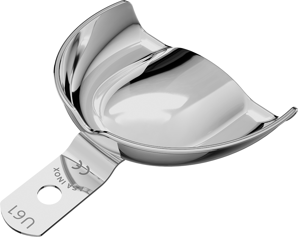 Nicht perforiert, Edelstahl - unbezahnt - Retentionsrand - OK - L 2808-U61 – ASA Dental S.p.A. Uninominale, Einmalabdrucklöffel