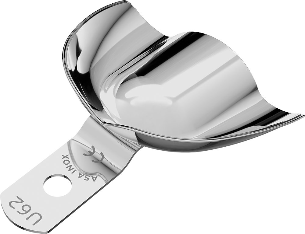 Nicht perforiert, Edelstahl - unbezahnt - Retentionsrand - OK - M 2808-U62 – ASA Dental S.p.A. Uninominale, Einmalabdrucklöffel