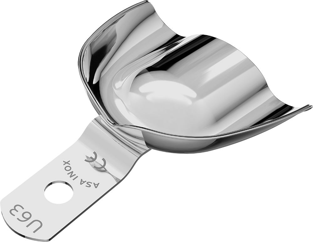 Nicht perforiert, Edelstahl - unbezahnt - Retentionsrand - OK - NM 2808-U63 – ASA Dental S.p.A. Uninominale, Einmalabdrucklöffel