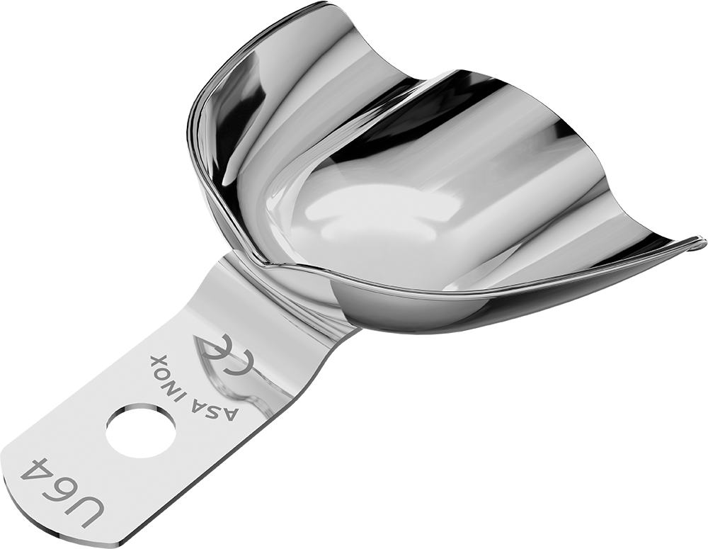 Nicht perforiert, Edelstahl - unbezahnt - Retentionsrand - OK - S 2808-U64 – ASA Dental S.p.A. Uninominale, Einmalabdrucklöffel