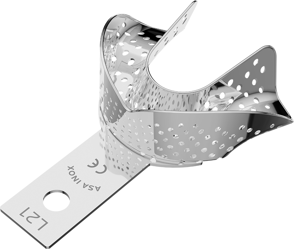 Perforiert, Edelstahl - anterior, bezahnt - Retentionsrand - UK - M 2809-L21 – ASA Dental S.p.A. Uninominale, Einmalabdrucklöffel