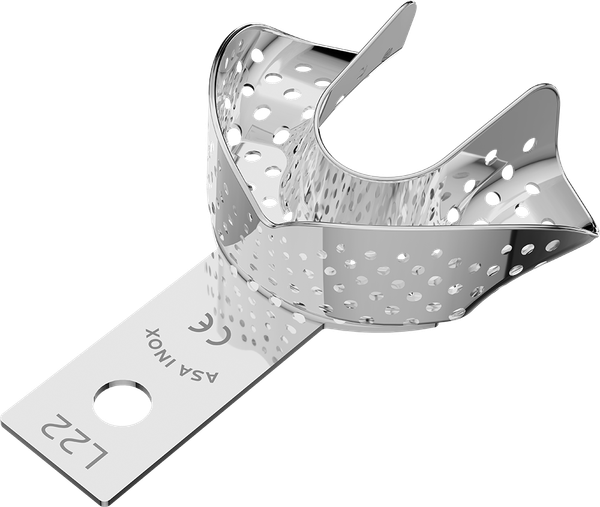 Perforiert, Edelstahl - anterior, bezahnt - Retentionsrand - UK - S 2809-L22
