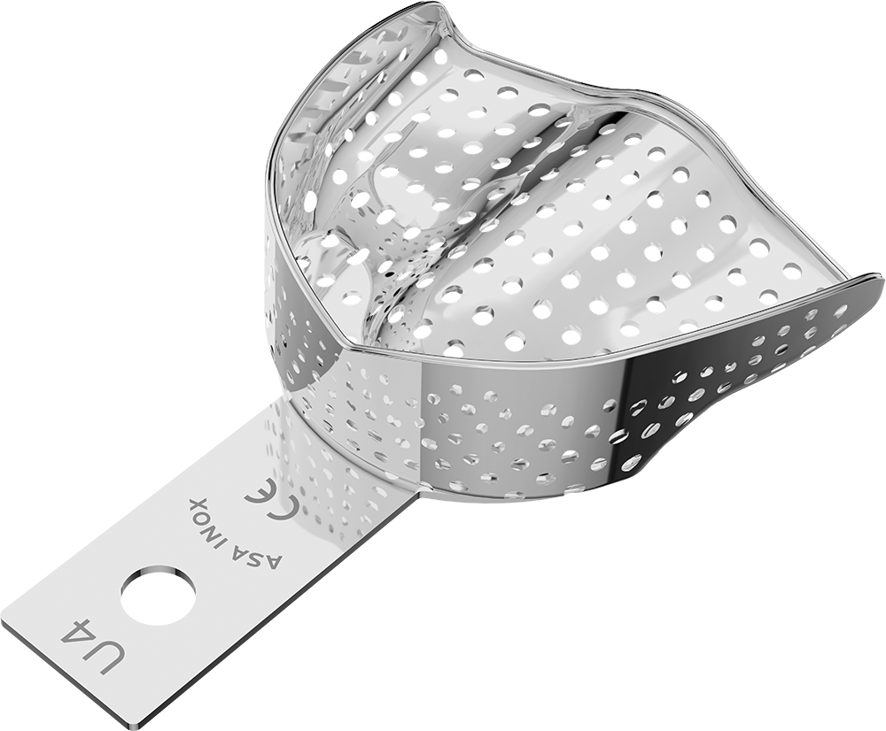 Perforiert, Edelstahl - anterior, bezahnt - Retentionsrand - OK - M 2809-U4 – ASA Dental S.p.A. Uninominale, Einmalabdrucklöffel