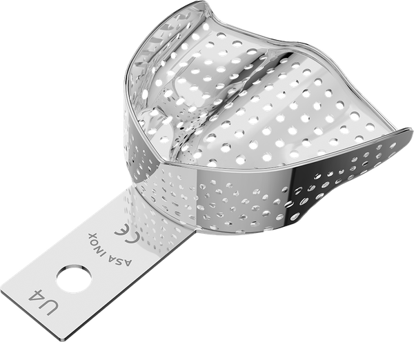 Perforiert, Edelstahl - anterior, bezahnt - Retentionsrand - OK - M 2809-U4