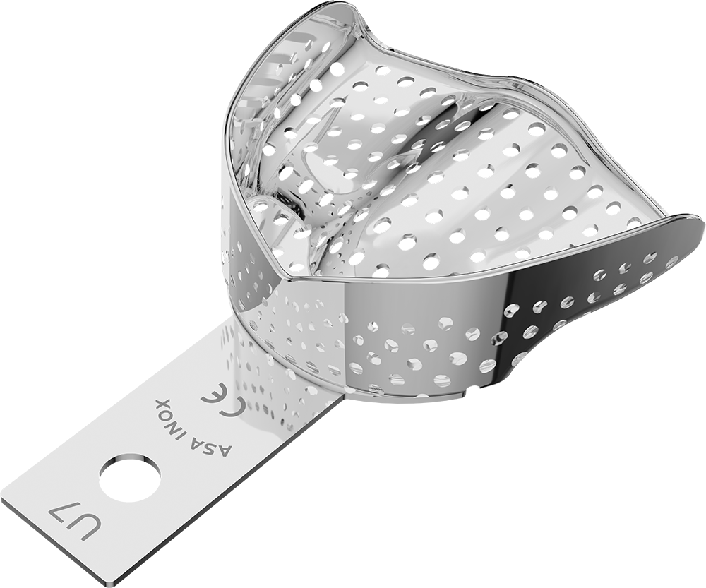 Perforiert, Edelstahl - anterior, bezahnt - Retentionsrand - OK - S 2809-U7 – ASA Dental S.p.A. Uninominale, Einmalabdrucklöffel