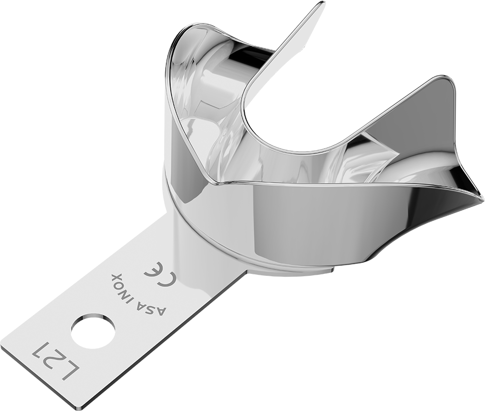 Nicht perforiert, Edelstahl - anterior, bezahnt - Retentionsrand - UK - M 2810-L21 – ASA Dental S.p.A. Uninominale, Einmalabdrucklöffel