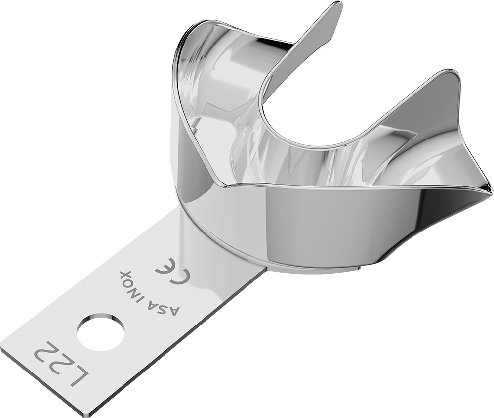 Nicht perforiert, Edelstahl - anterior, bezahnt - Retentionsrand - UK - S 2810-L22 – ASA Dental S.p.A. Uninominale, Einmalabdrucklöffel