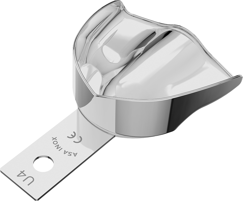 Nicht perforiert, Edelstahl - anterior, bezahnt - Retentionsrand - OK - M 2810-U4 – ASA Dental S.p.A. Uninominale, Einmalabdrucklöffel