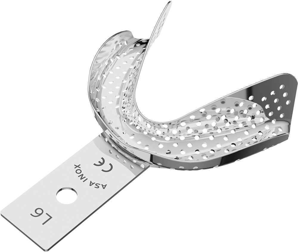 Perforiert, Edelstahl - unbezahnt - Retentionsrand - UK - XL 2813-L6 – ASA Dental S.p.A. Uninominale, Einmalabdrucklöffel