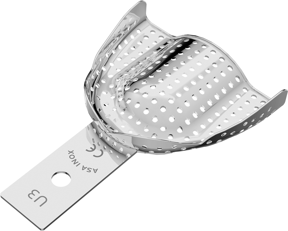 Perforiert, Edelstahl - unbezahnt - Retentionsrand - OK - S 2813-U3 – ASA Dental S.p.A. Uninominale, Einmalabdrucklöffel