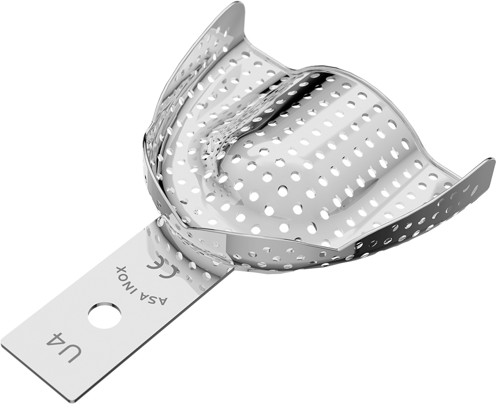 Perforiert, Edelstahl - unbezahnt - Retentionsrand - OK 2813-U4 – ASA Dental S.p.A. Uninominale, Einmalabdrucklöffel