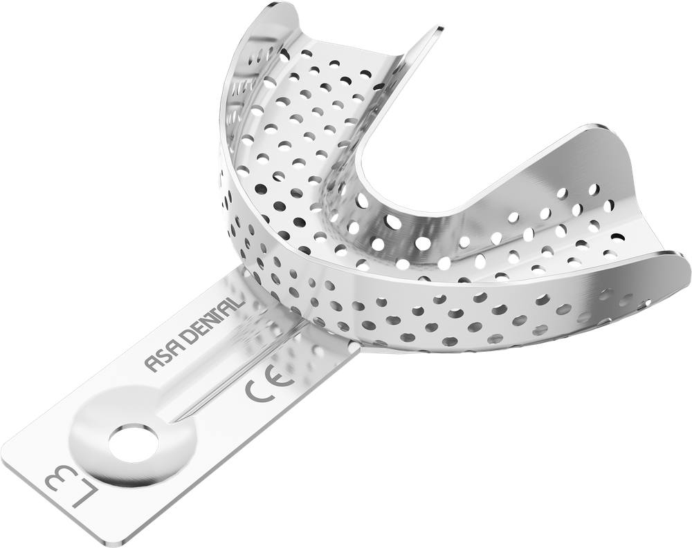 Perforiert aus Aluminium - ORTHOBABY für Kinder - Retentionsrand - UK - S 2816-L3 – ASA Dental S.p.A. Uninominale, Einmalabdrucklöffel