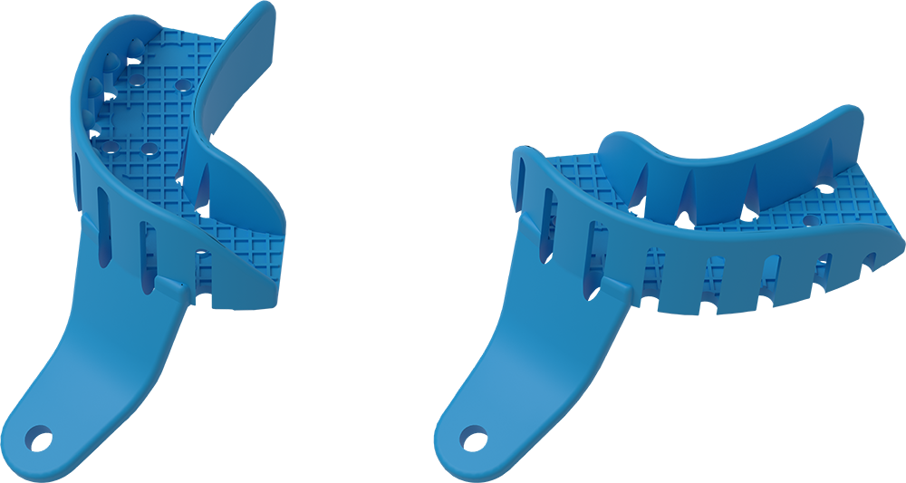 Einweg-Kunststoff-Abformlöffel - 12 halbe rechts + 12 halbe links 2853E-1DS – ASA Dental S.p.A. Uninominale, Einmalabdrucklöffel