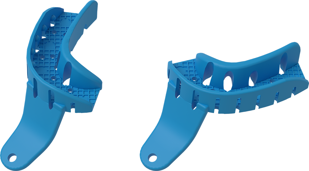 Einweg-Kunststoff-Abformlöffel - 12 halbe rechts + 12 halbe links 2853E-2DS – ASA Dental S.p.A. Uninominale, Einmalabdrucklöffel