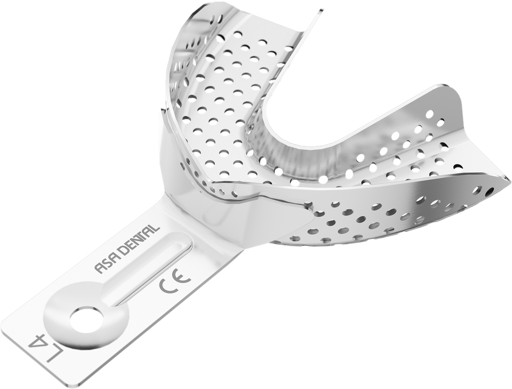 Perforiert aus Aluminium - für Implantologie - Retentionsrand - UK - M 2880-L4 – ASA Dental S.p.A. Uninominale, Einmalabdrucklöffel
