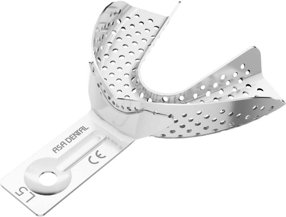 Perforiert aus Aluminium - für Implantologie - Retentionsrand - UK - L 2880-L5 – ASA Dental S.p.A. Uninominale, Einmalabdrucklöffel