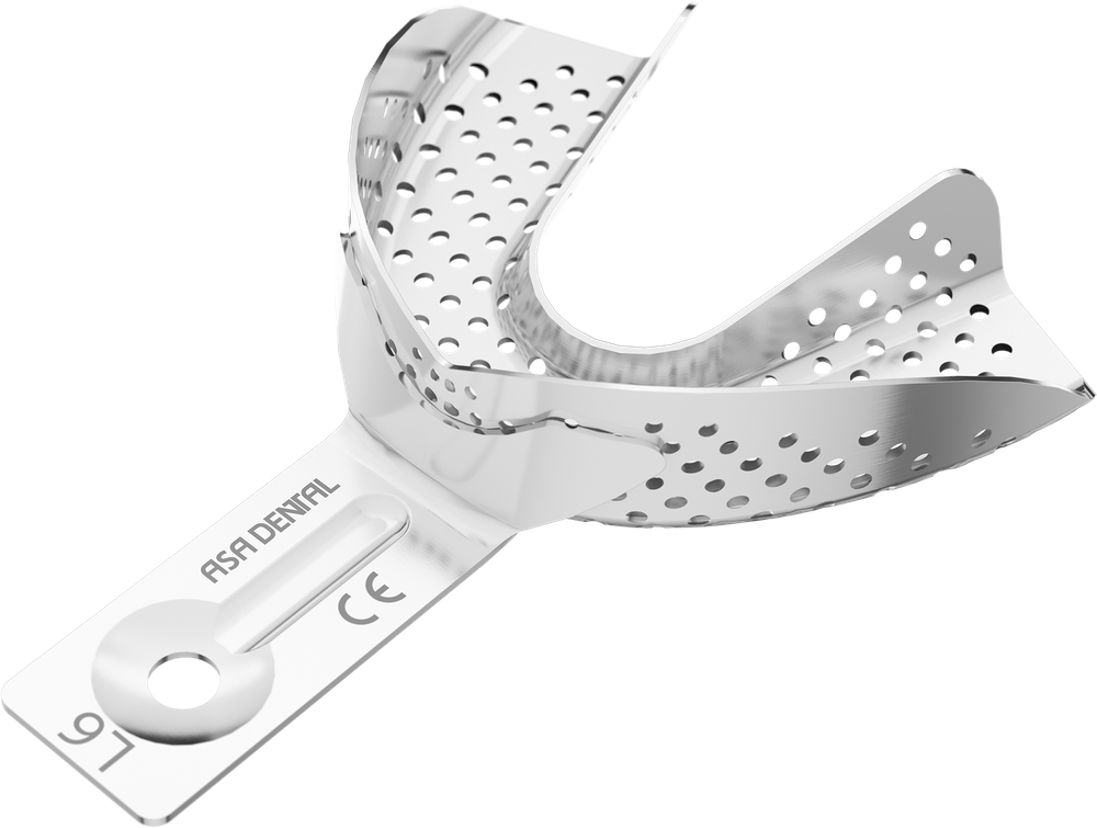 Perforiert aus Aluminium - für Implantologie - Retentionsrand - UK - XL 2880-L6 – ASA Dental S.p.A. Uninominale, Einmalabdrucklöffel