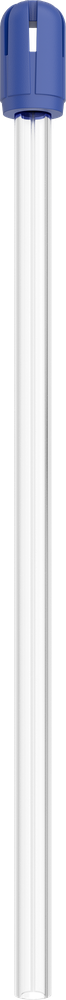 AsaOne Total-Comfort Speichelsauger - Weiche/FESTE KAPPE, transparentes Röhrchen, blaue Kappe - 155 mm 2903E-TAS155