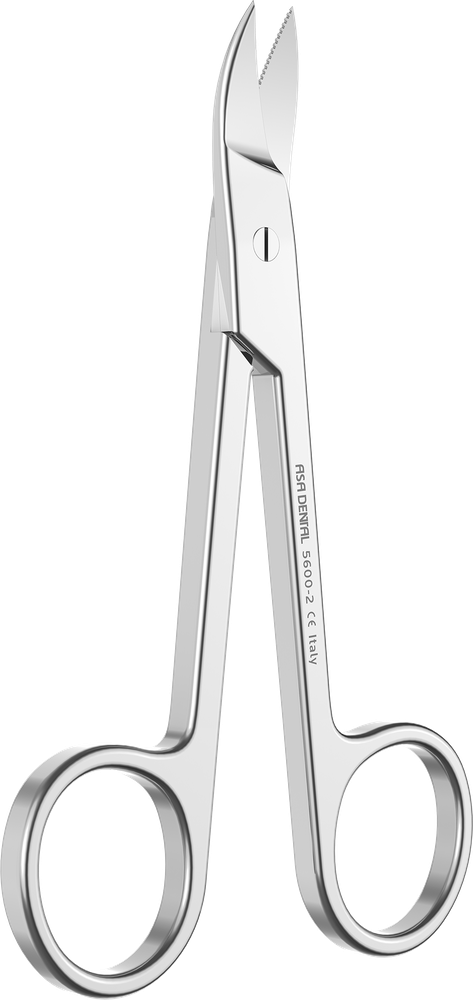 Kronenschere - gebogen, einseitig gezahnt - 10,5 cm 5600-2 – ASA Dental S.p.A. Uninominale, Zahntechnikscheren