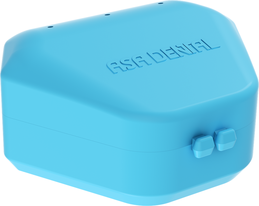 Ortho-/Protho- - Plastikbox für herausnehmbare Apparaturen und Prothesen - Hellblau - 10 St./Packung 6900E-C – ASA Dental S.p.A. Uninominale, Laborbedarf und Verpackung