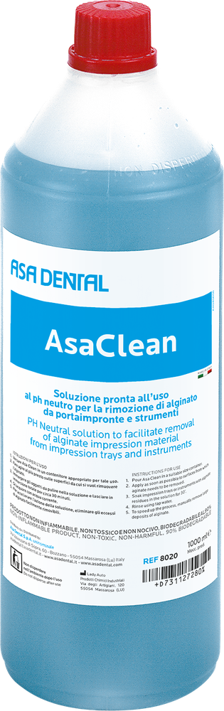 AsaClean - Inhalt 1000 ml 8020 – ASA Dental S.p.A. Uninominale, Adhäsive und Fluids für Abformmassen