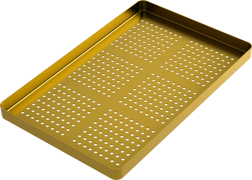Instrumenten-Tablett perforiert - LARGE - Gold - 284x183x17 mm AL2721-LO – ASA Dental S.p.A. Uninominale, Trays, Sterilcontainer und Zubehör