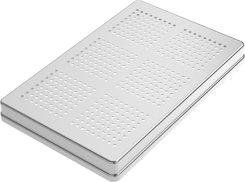 Instrumenten-Tablett perforiert - Deckel - Silber - 288x187x29 mm AL2721-UA – ASA Dental S.p.A. Uninominale, Trays, Sterilcontainer und Zubehör