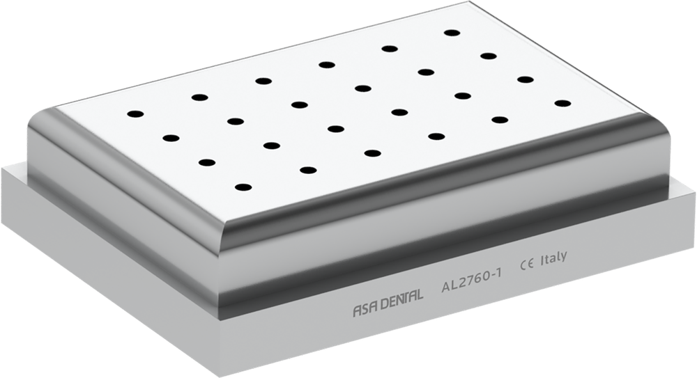 Aluminium geeignet für Dampfsterilisation - mit Sockel, für 24 FG/CA Bohrer (klein) AL2760-1 – ASA Dental S.p.A. Uninominale, Bohrerständer