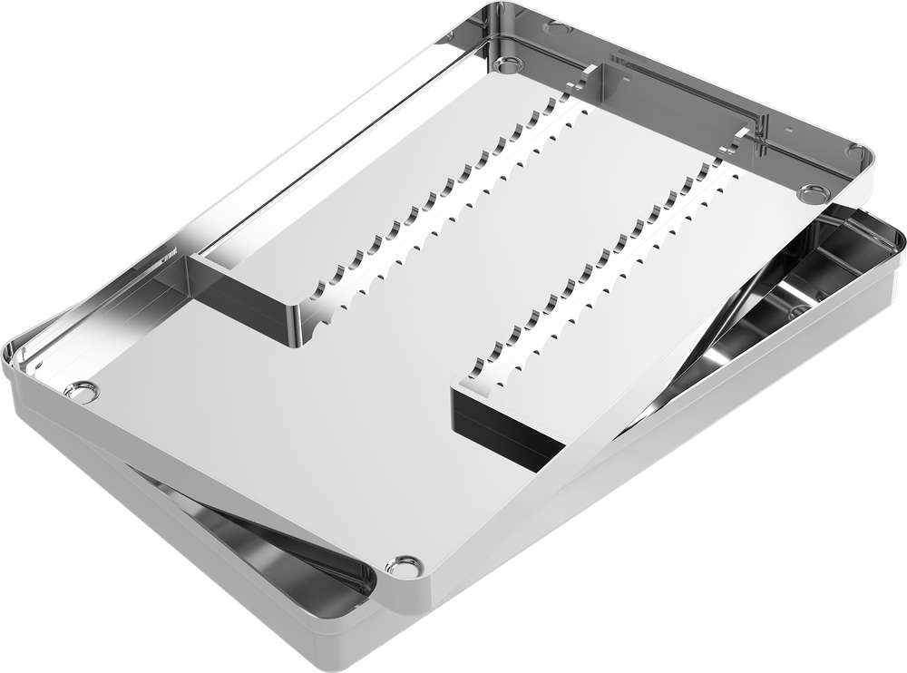 Instrumentenschiene mit Schiene - 16 Instrumente - LARGE 288x187x39 mm S2720-1 – ASA Dental S.p.A. Uninominale, Trays, Sterilcontainer und Zubehör