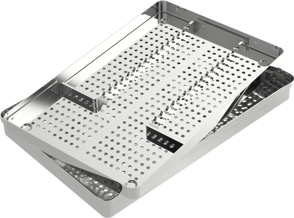 Instrumentenschiene mit Schiene - 16 Instrumente - LARGE 288x187x39 mm S2722-1 – ASA Dental S.p.A. Uninominale, Trays, Sterilcontainer und Zubehör