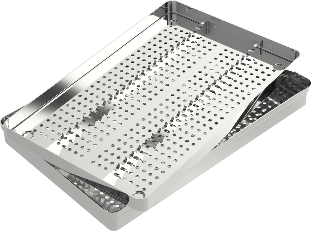 Instrumentenschiene mit Schiene - 23 Instrumente - LARGE 288x187x39 mm S2722-2 – ASA Dental S.p.A. Uninominale, Trays, Sterilcontainer und Zubehör
