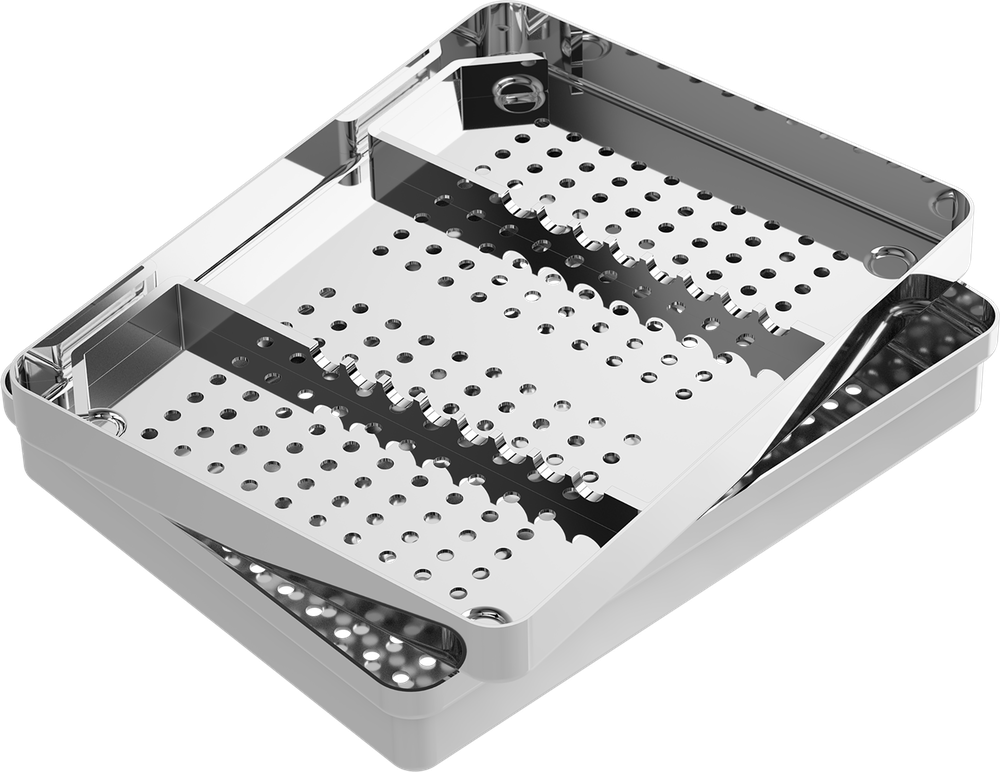 Intrumentenschiene mit Schiene - 8 Instrumente - MEDIUM 187x144x39 mm S2723-1 – ASA Dental S.p.A. Uninominale, Trays, Sterilcontainer und Zubehör