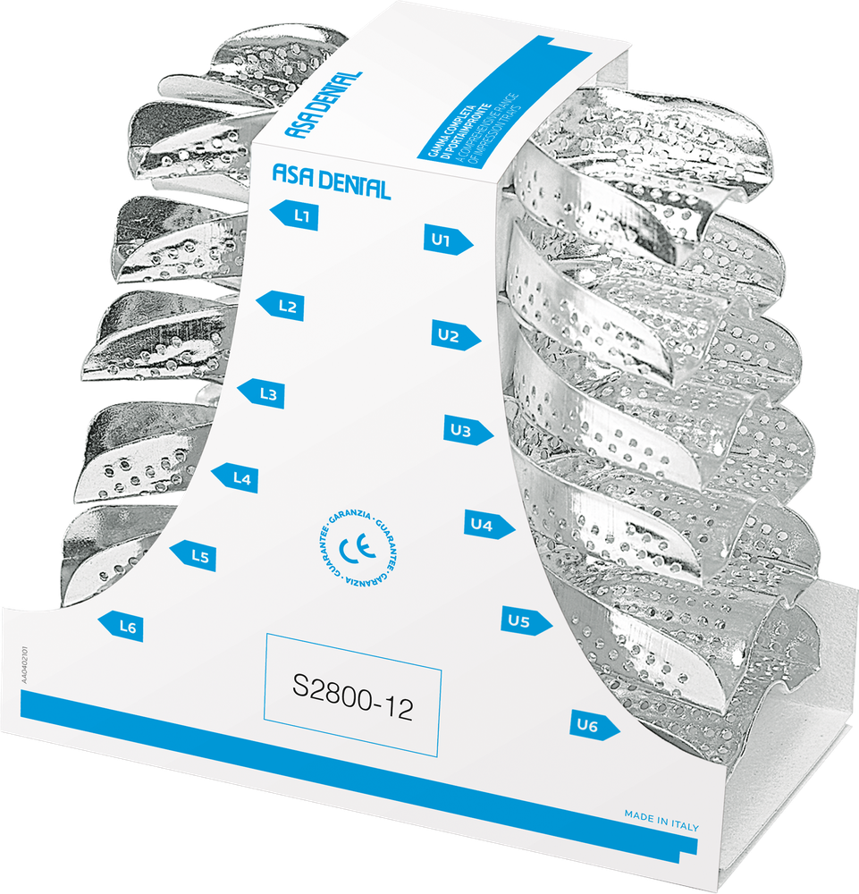 Abformlöffel-Set, 12-teilig S2800-12 – ASA Dental S.p.A. Uninominale, Einmalabdrucklöffel
